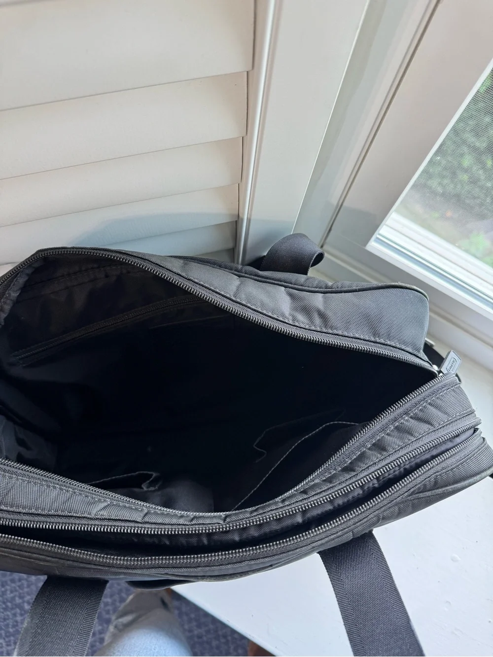 Coach Black Nylon Laptop Briefcase with Top Handles and Shoulder Strap
